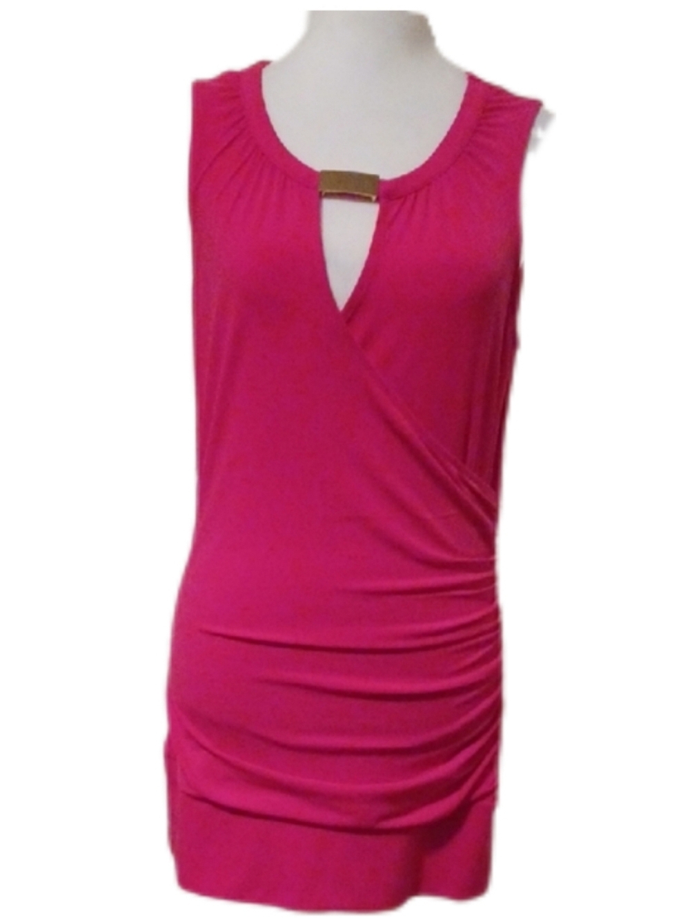 << Cache Draped V-Neck Tank Top - Hot Pink Women's Size Medium